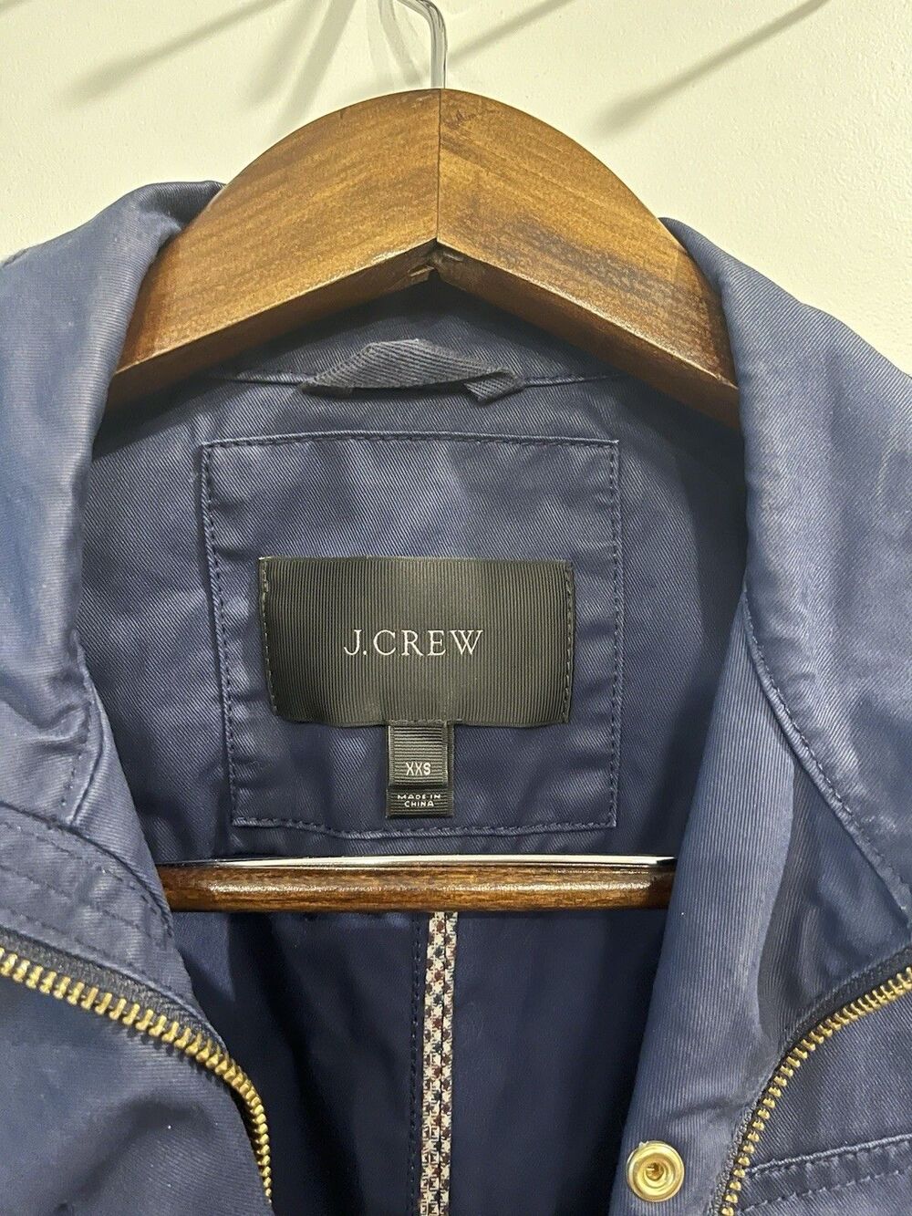 J.CREW Women Blue Utility Jacket Size 2XS Short Full Zip Snap Front Pockets 0051 - Picture 4 of 6